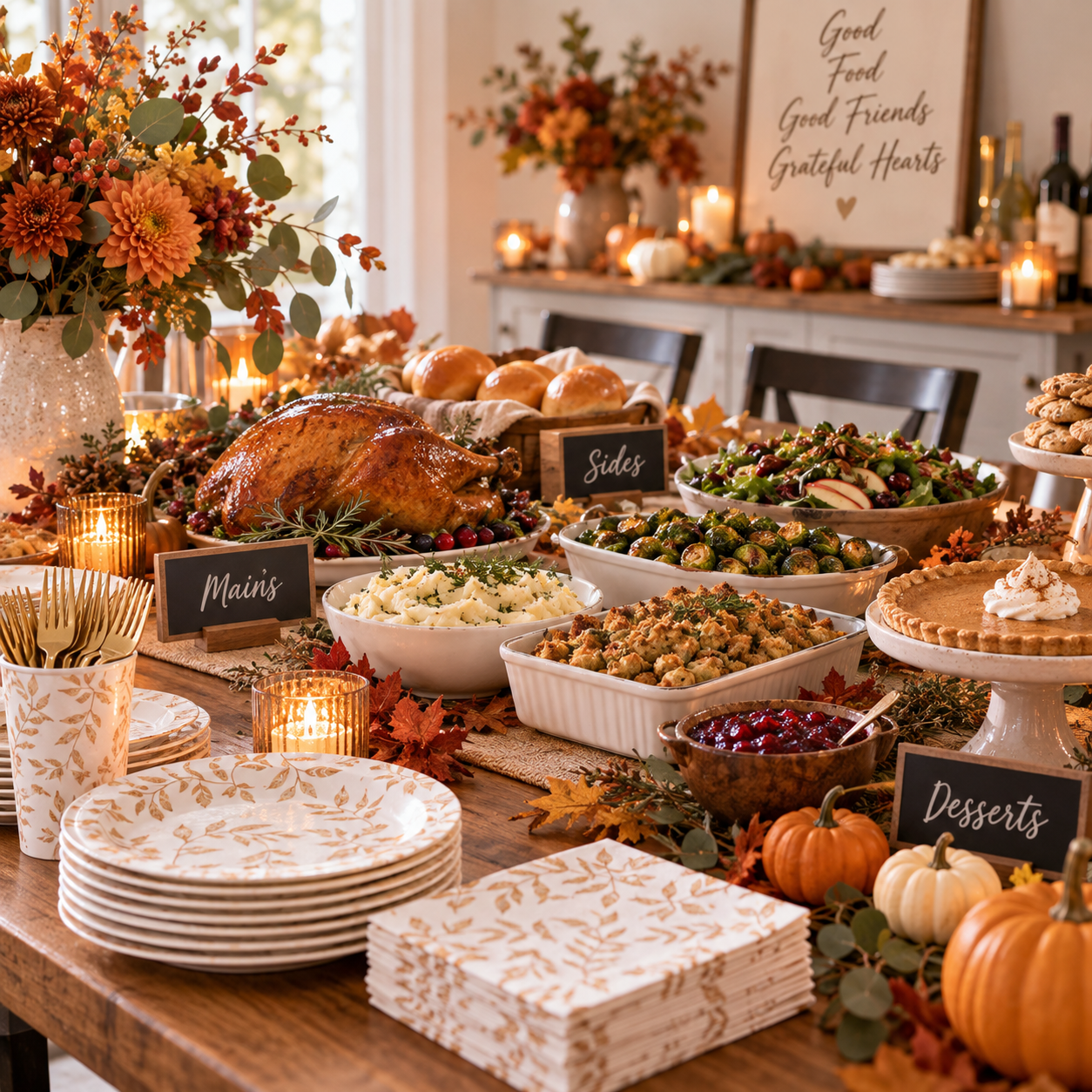 Friendsgiving в формате потлак: как распределить блюда и подготовить стол